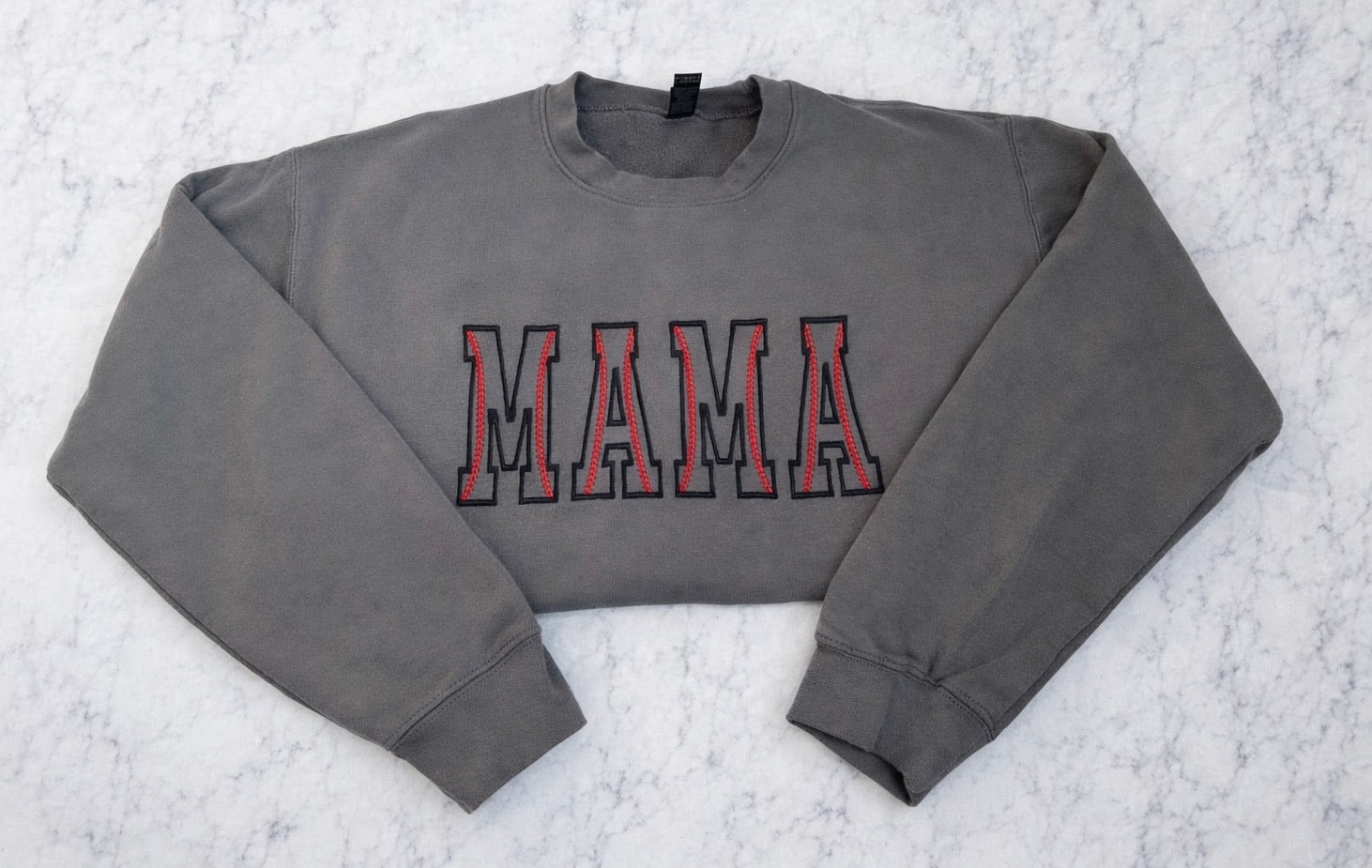 Vintage Baseball Mama Embroidered Crewneck