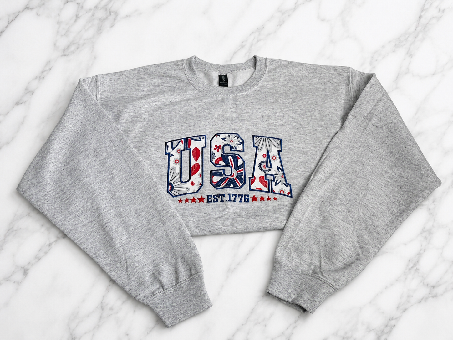USA Reverse Applique Crewneck