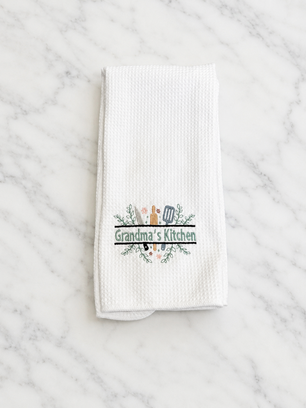 Personalized Kitchen Towel | Custom Name Embroidered Tea Towel