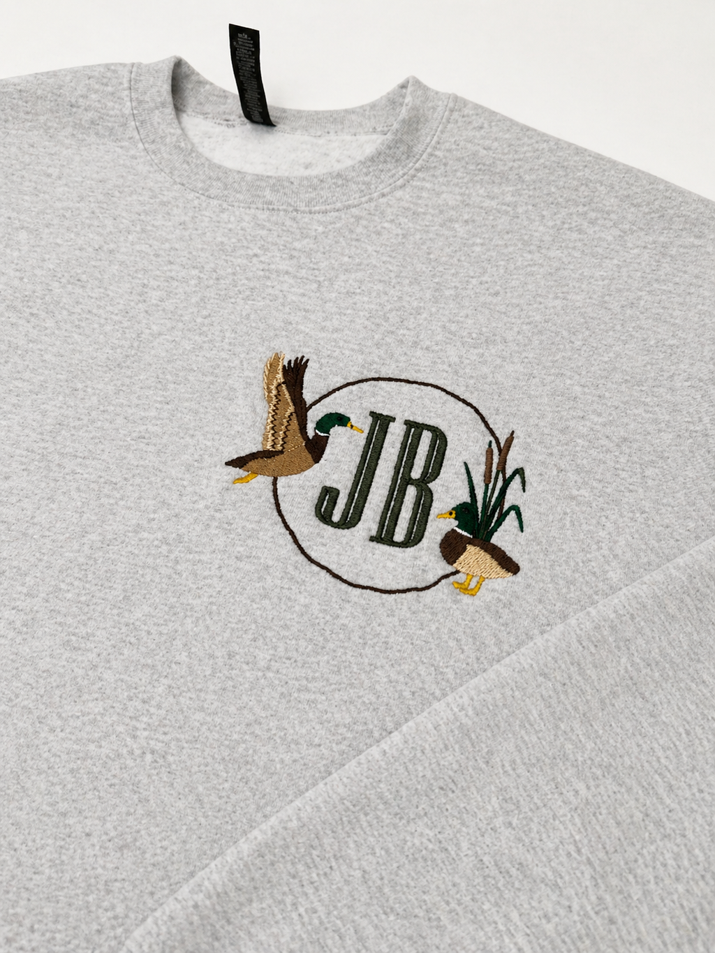 Duck Frame Custom Embroidered Crewneck