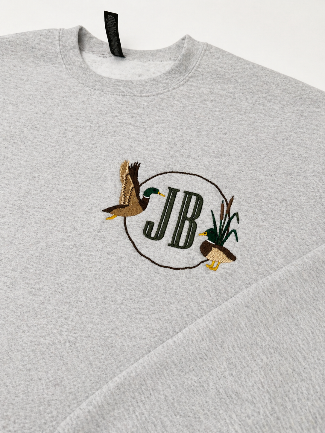 Duck Frame Custom Embroidered Crewneck