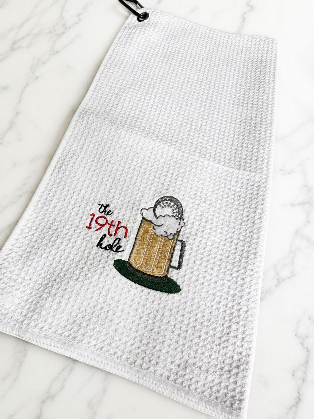 The 19th Hole Embroidered Golf Towel | Funny Golfer Gift