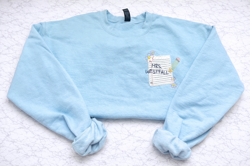 Personalized Teacher Notebook Crewneck