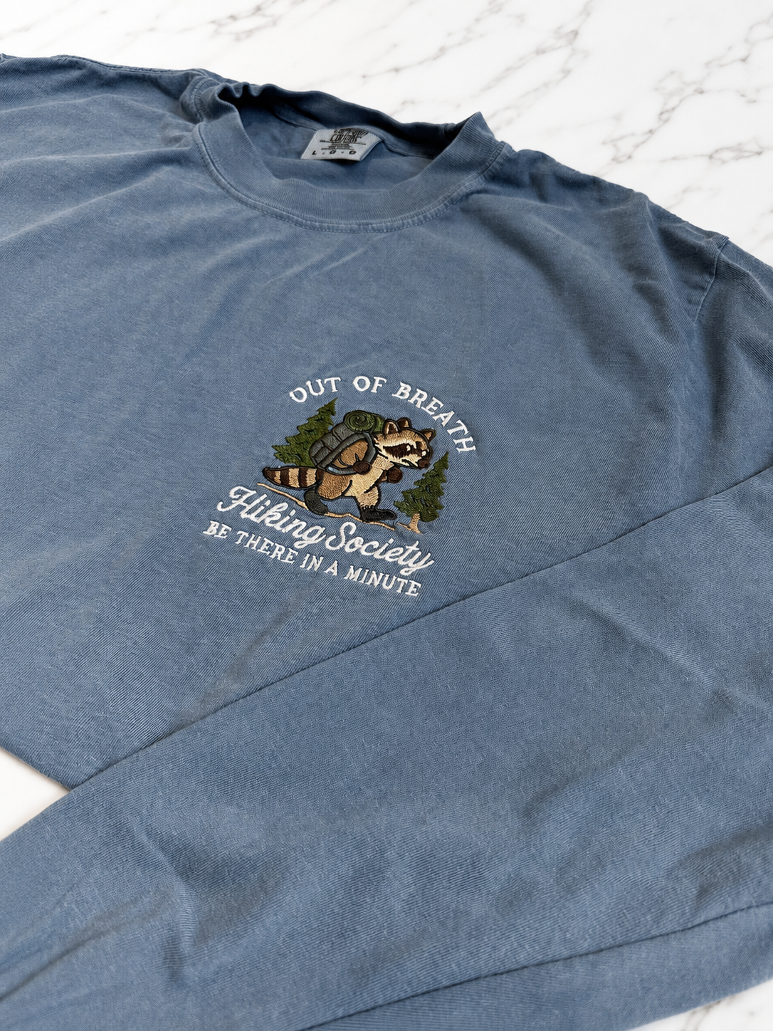 Out of Breath Hiking Society Embroidered Long Sleeve Tee