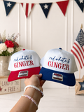 Red White and Ginger Hat