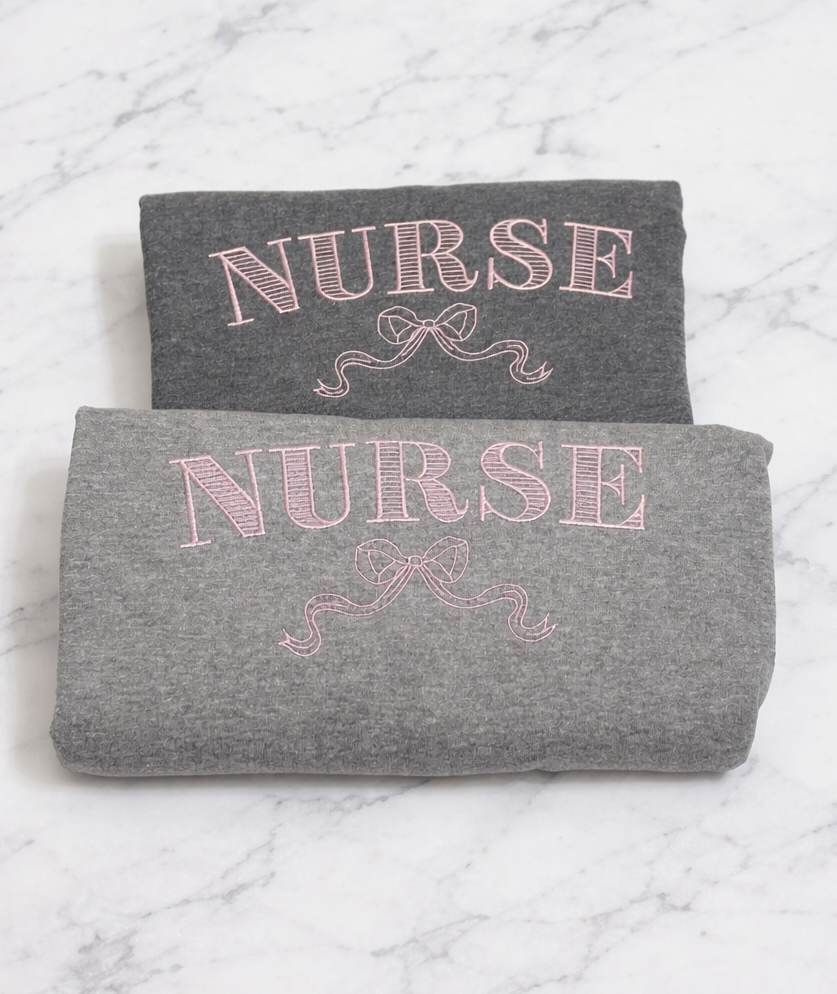 Nurse with Bow Crewneck