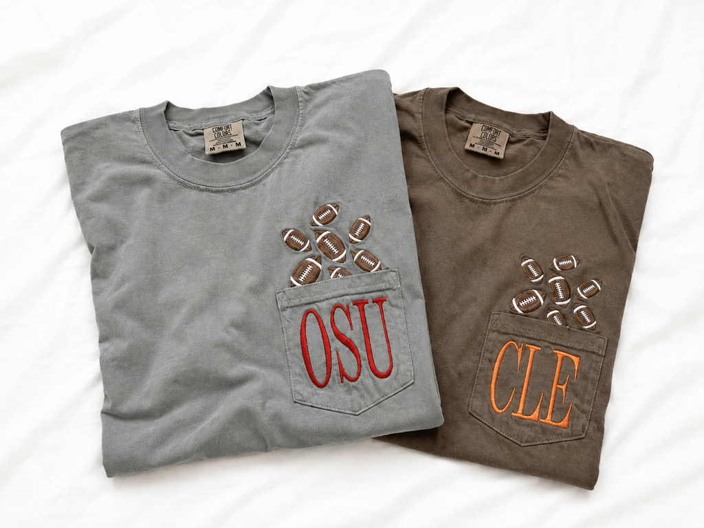 Custom Team Spirit Embroidered Pocket Tee