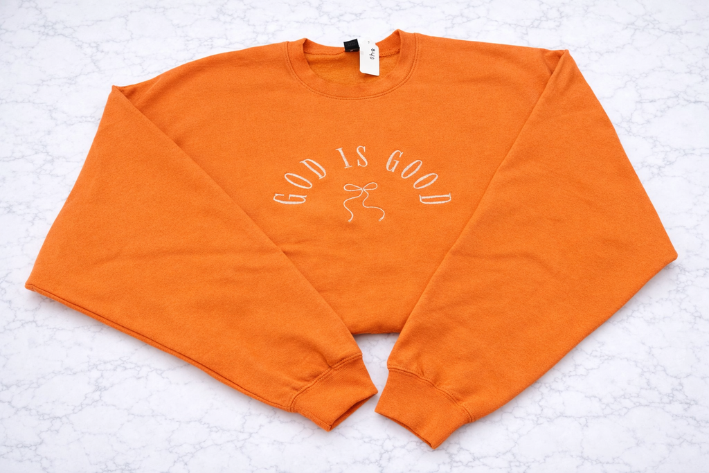 God Is Good with Bow Crewneck