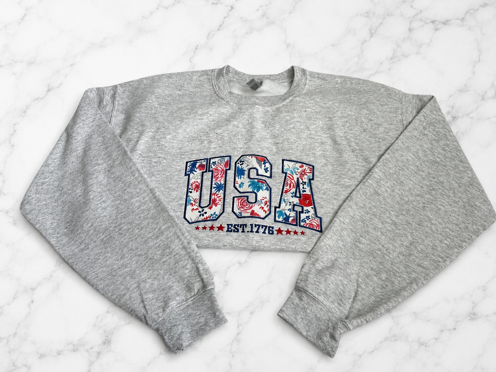 USA Reverse Applique Crewneck