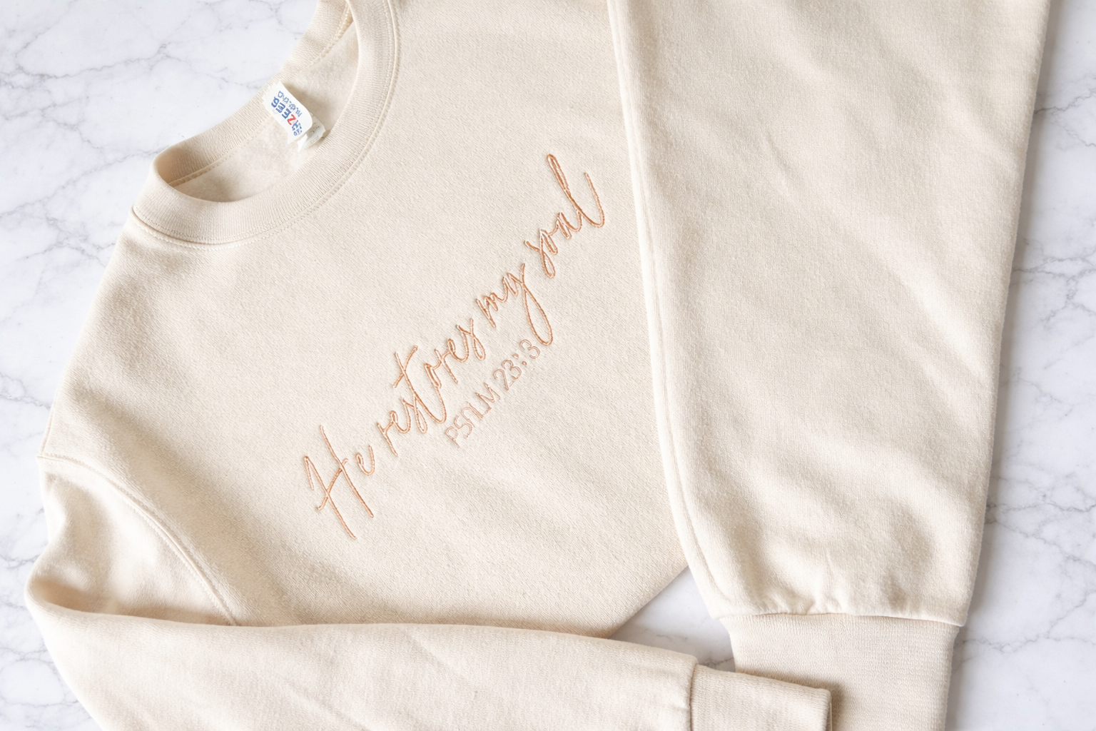 He Restores My Soul Psalm 23:3 Crewneck