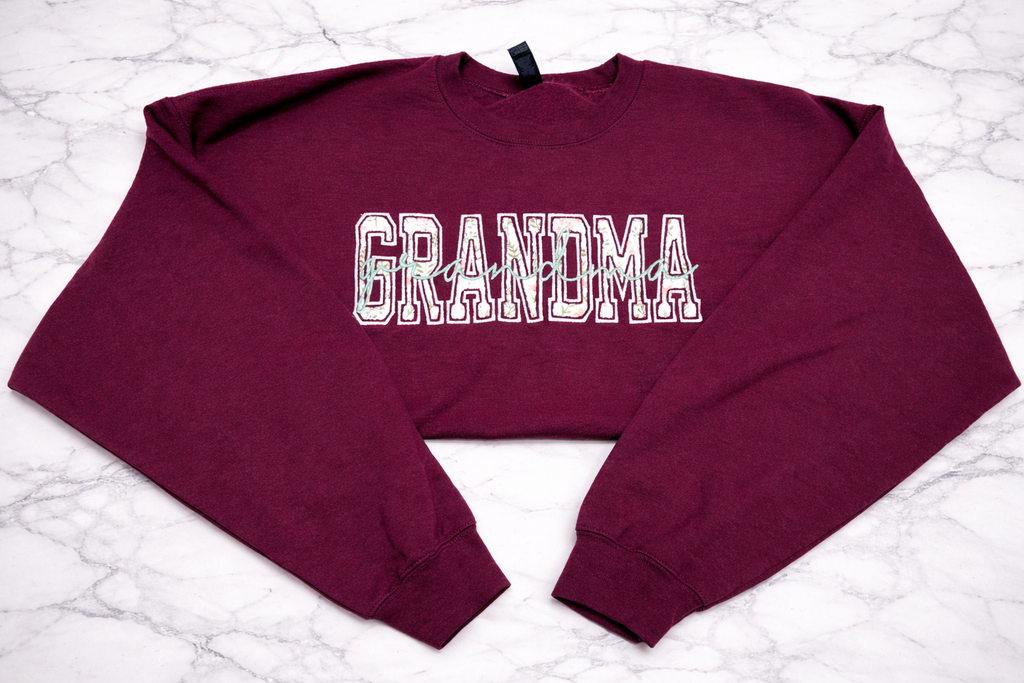 The Sweet Script Applique Crewneck