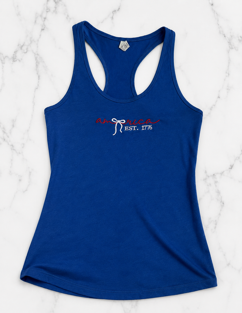 America Est. 1776 Embroidered Racerback Tank