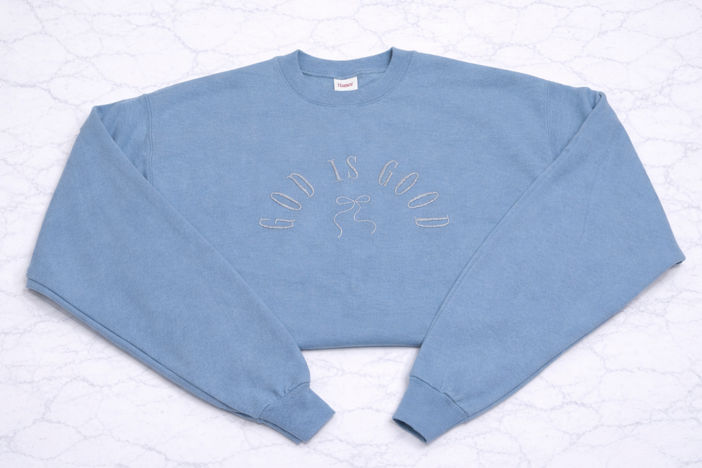 God Is Good with Bow Crewneck
