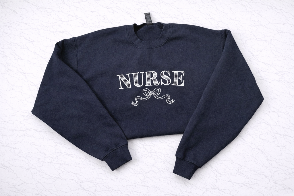 Nurse with Bow Crewneck