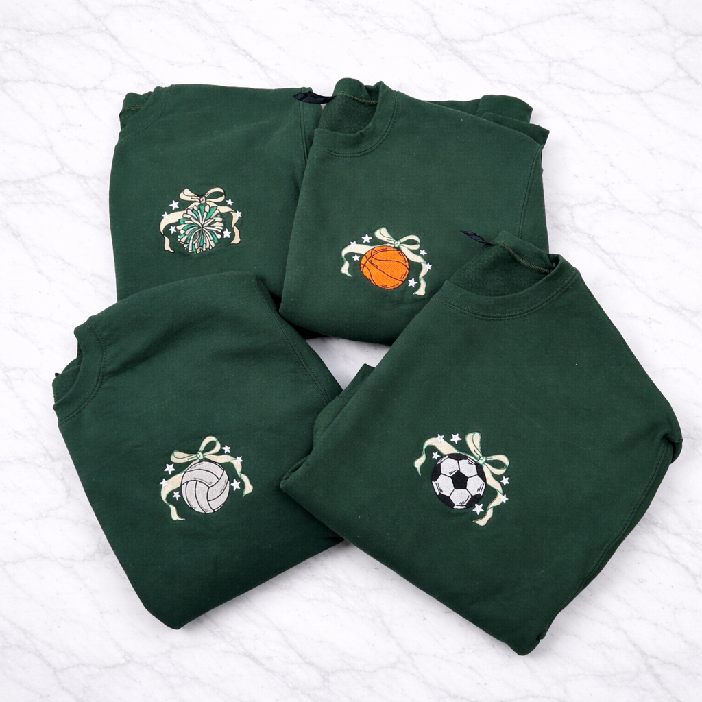Game Day Basketball Bow Crewneck