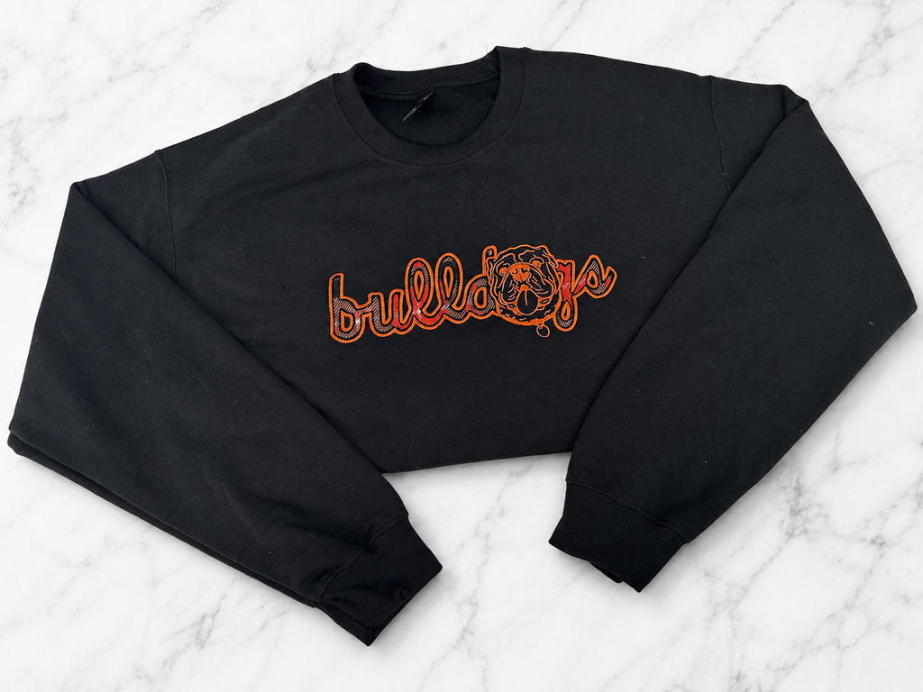 Bulldogs Reverse Appliqué Crewneck