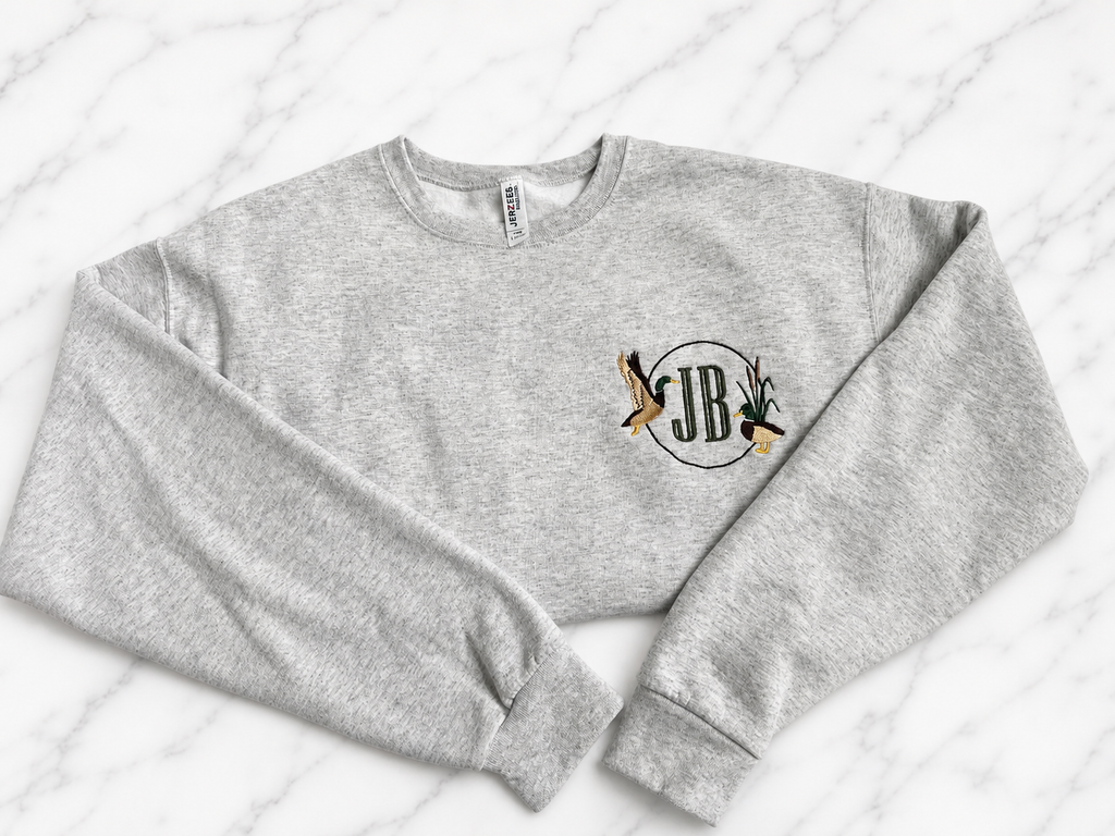 Duck Frame Custom Embroidered Crewneck