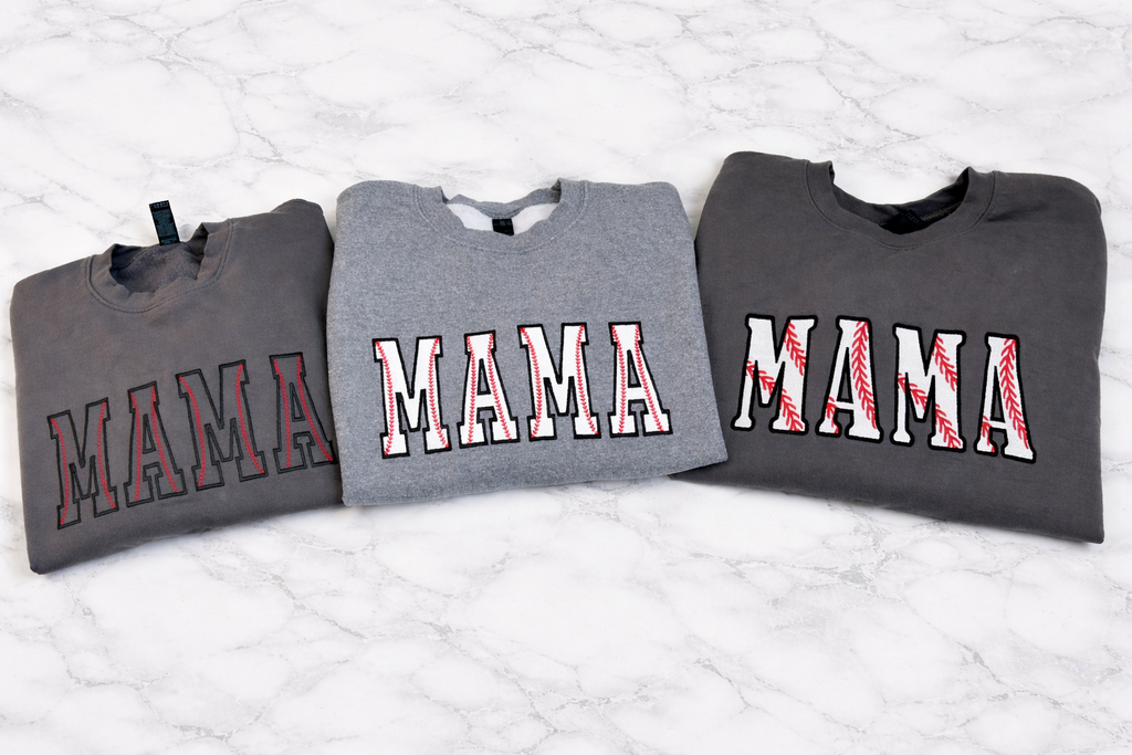 Vintage Baseball Mama Embroidered Crewneck