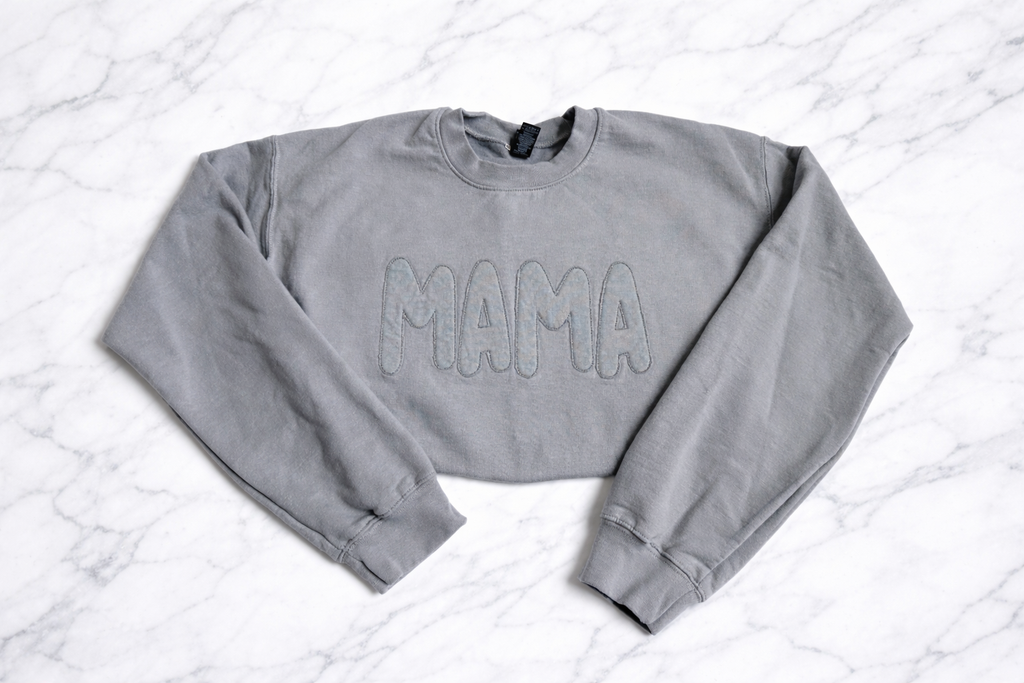 Mama Monotone Appliqué Crewneck