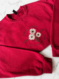 Consider How the Wildflowers Grow Embroidered Crewneck