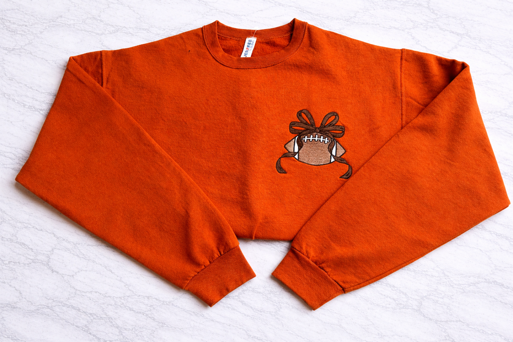 Football Game Day Bow Crewneck