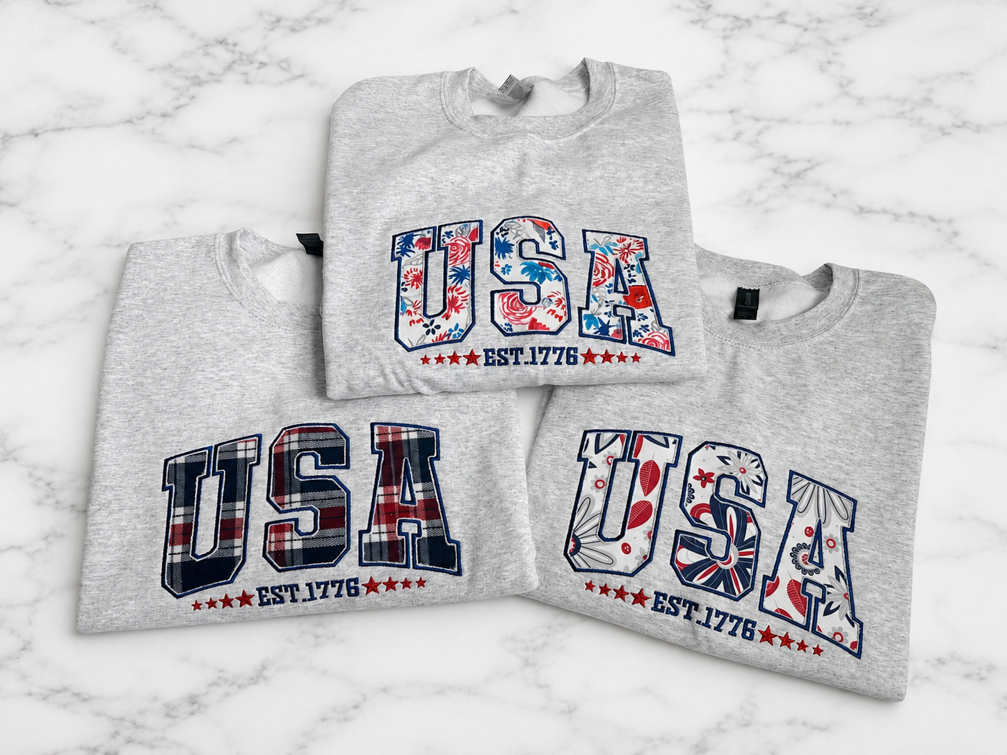 USA Reverse Applique Crewneck