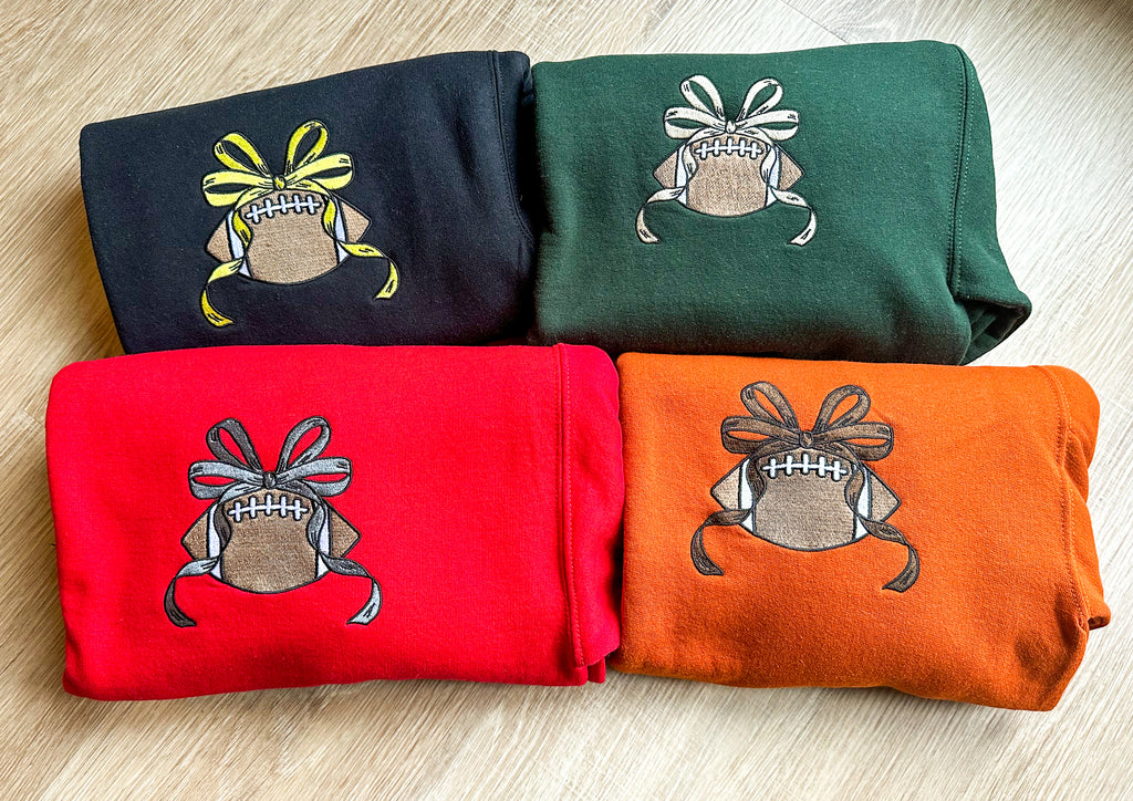 Football Game Day Bow Crewneck