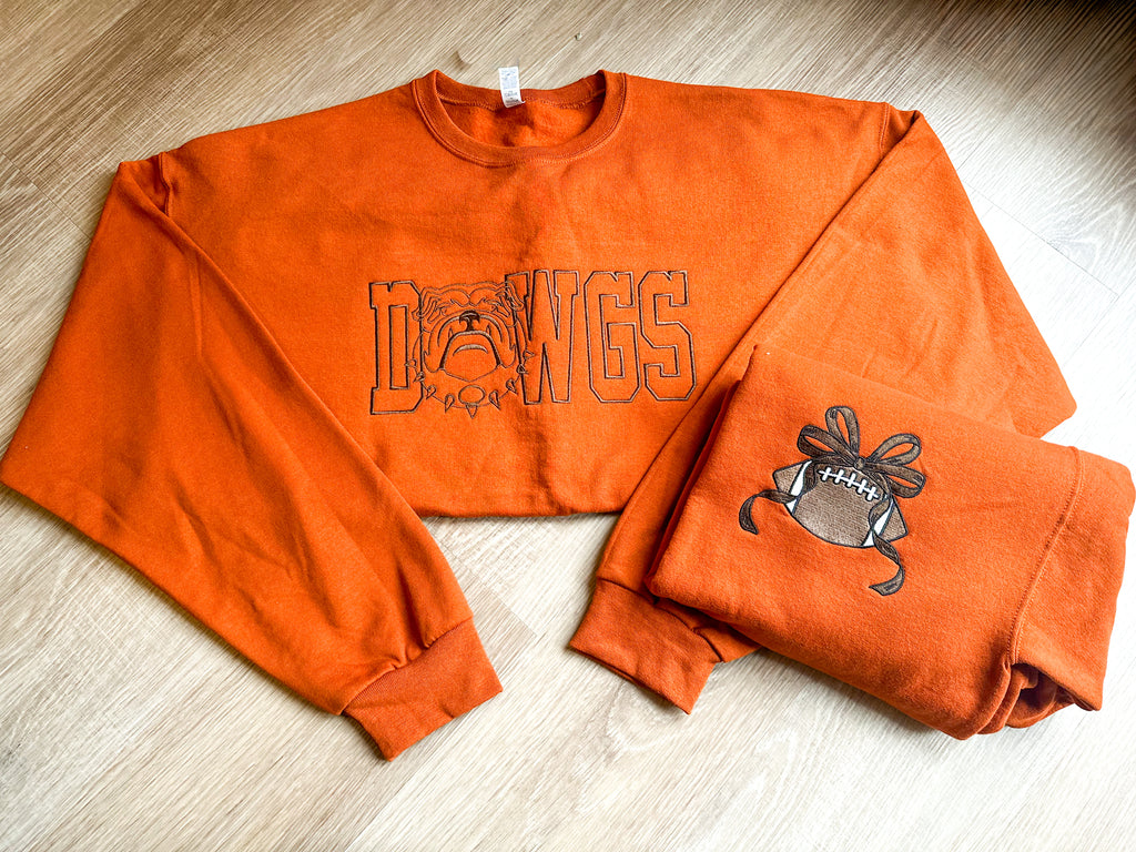Football Game Day Bow Crewneck