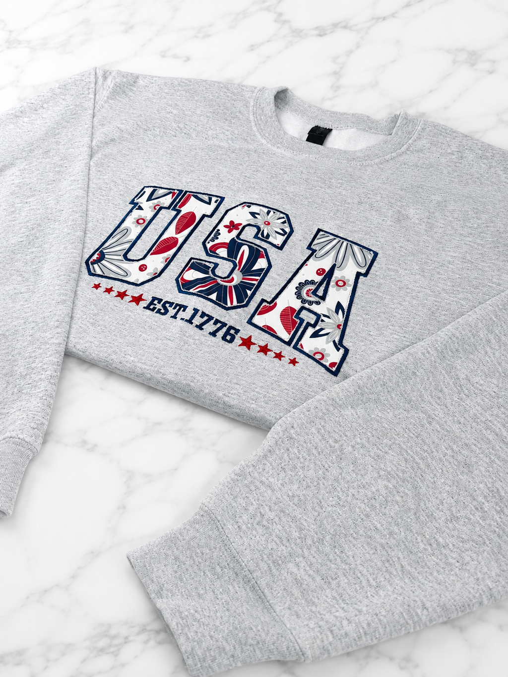 USA Reverse Applique Crewneck