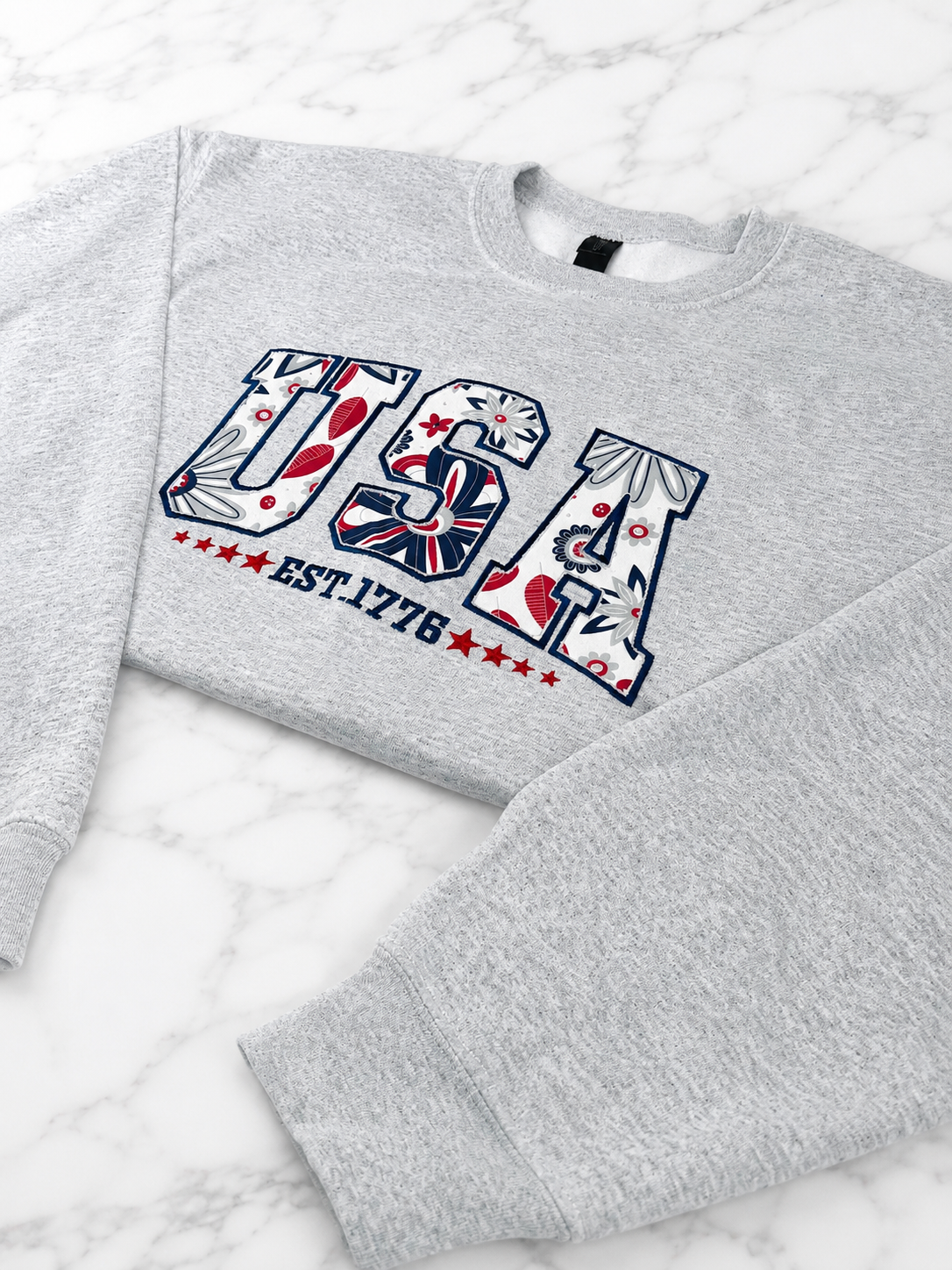 USA Reverse Applique Crewneck