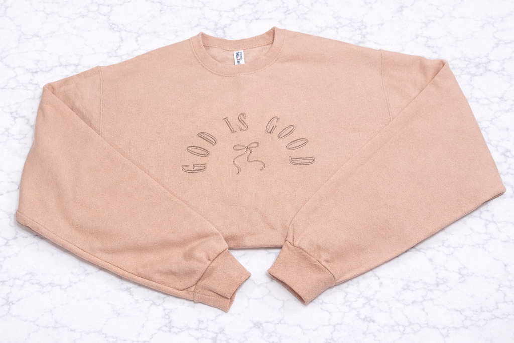 God Is Good with Bow Crewneck
