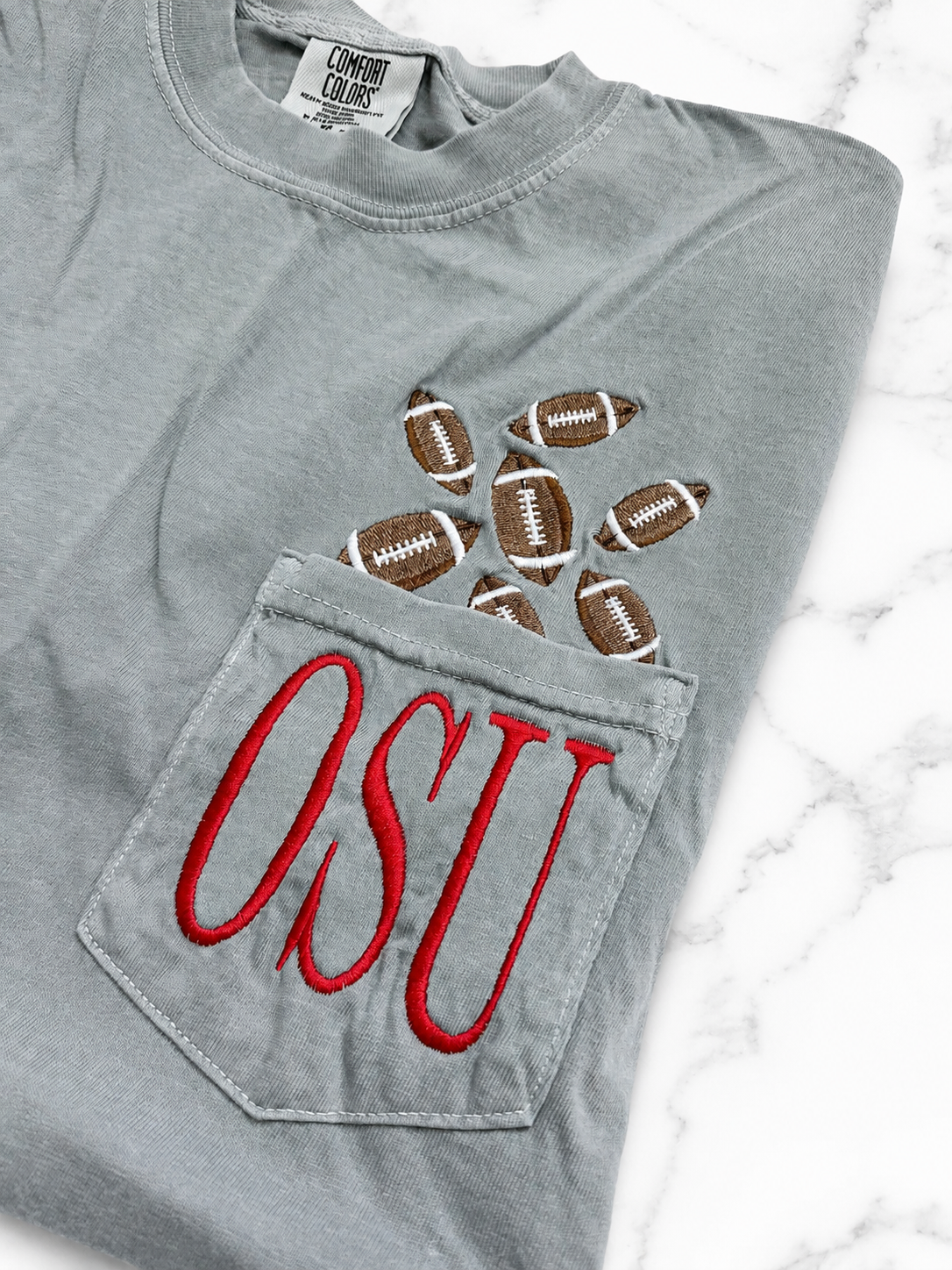 Custom Team Spirit Embroidered Pocket Tee