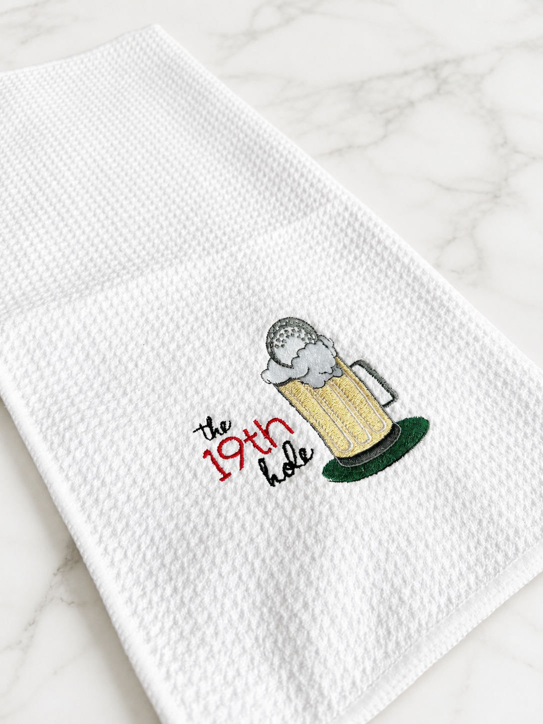 The 19th Hole Embroidered Golf Towel | Funny Golfer Gift