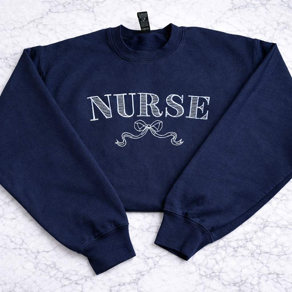 Nurse with Bow Crewneck