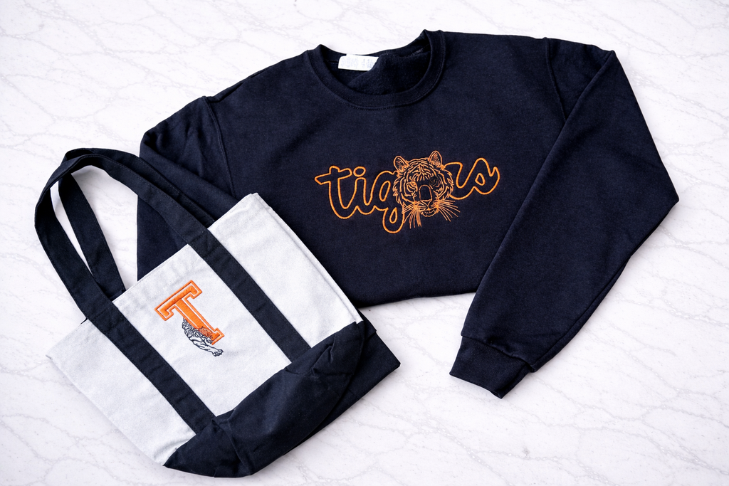 Tigers Script Mascot Crewneck
