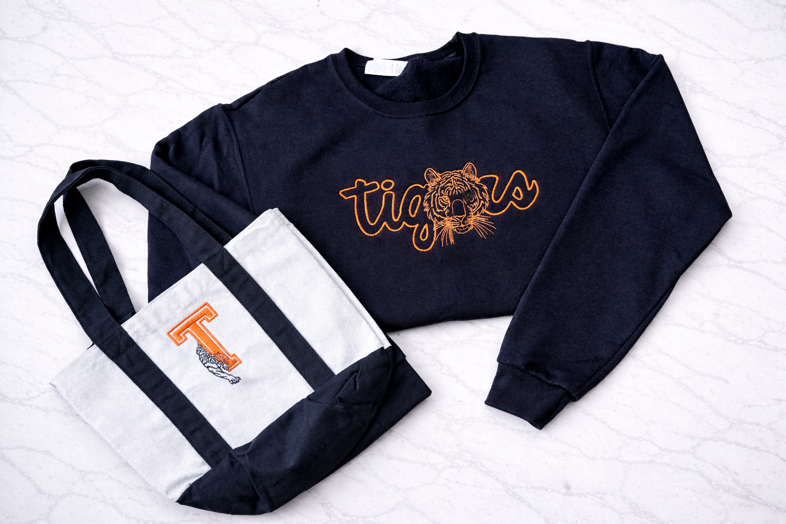 Tigers Script Mascot Crewneck