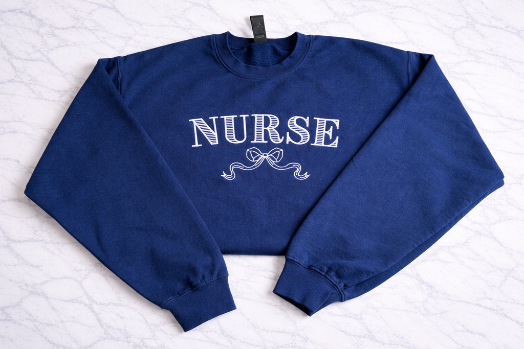 Nurse with Bow Crewneck