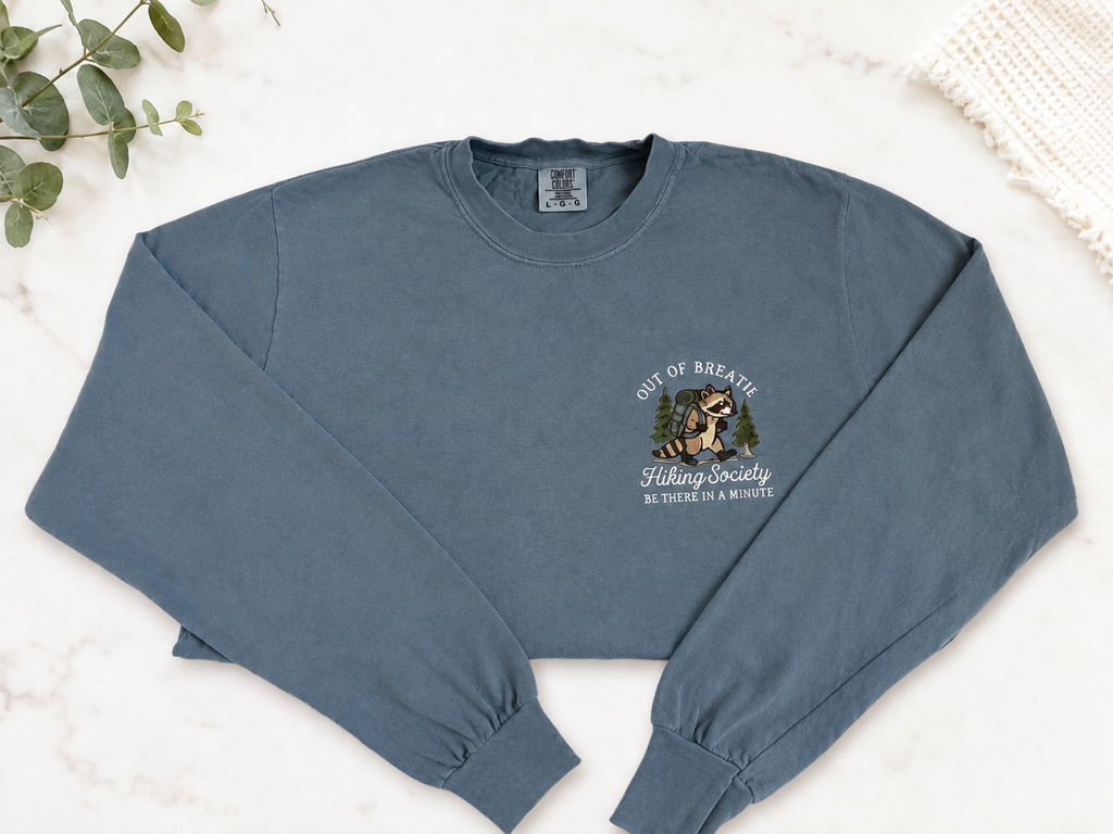 Out of Breath Hiking Society Embroidered Long Sleeve Tee