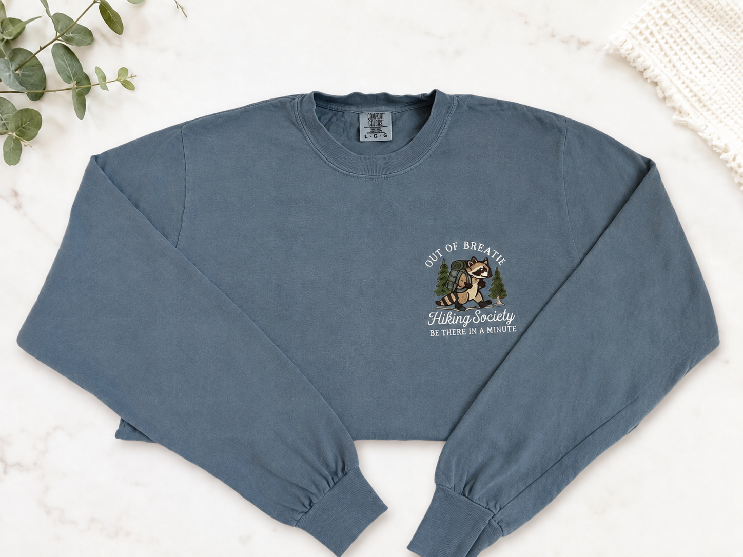 Out of Breath Hiking Society Embroidered Long Sleeve Tee