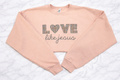 Love Like Jesus Reverse Applique Crewneck