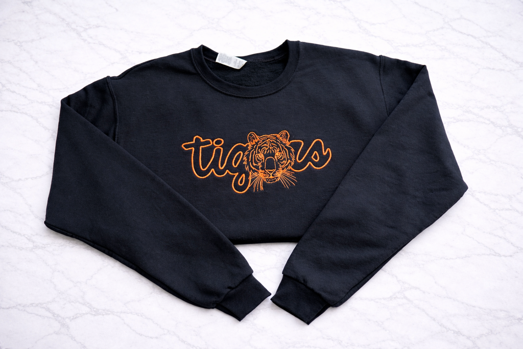 Tigers Script Mascot Crewneck