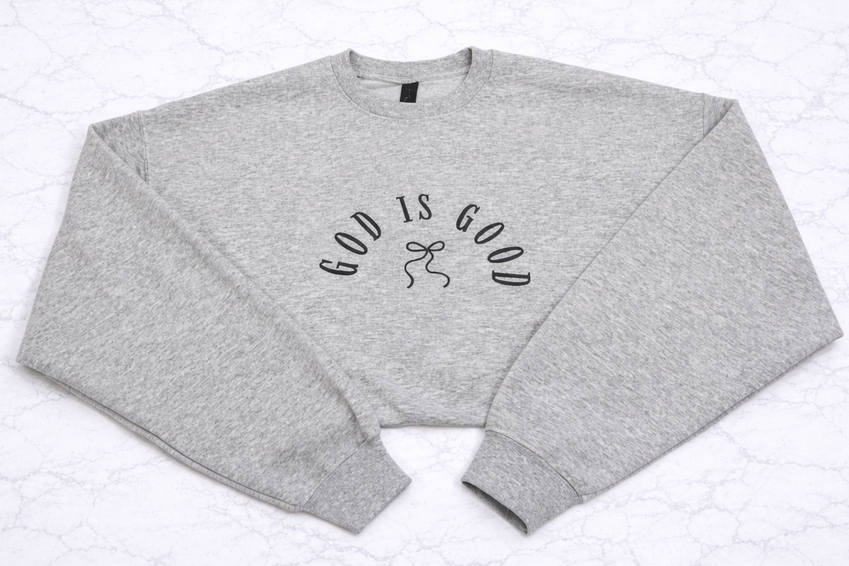 God Is Good with Bow Crewneck