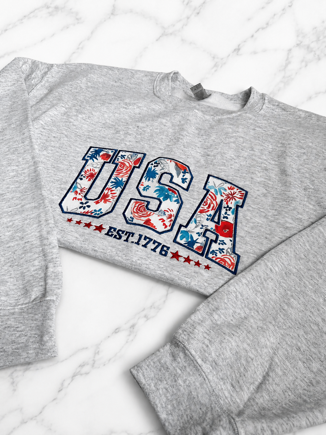 USA Reverse Applique Crewneck